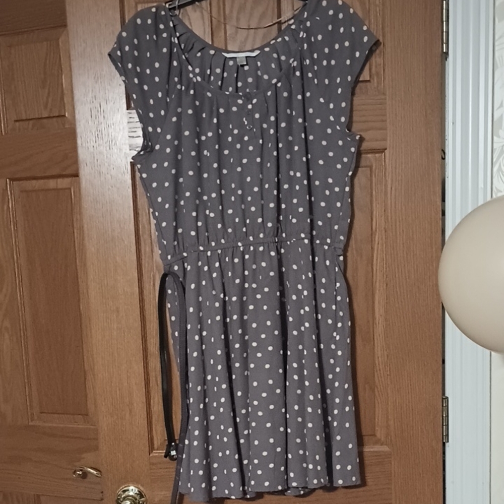 LC Lauren Conrad Gray Polka Dot Mini Dress Never Worn